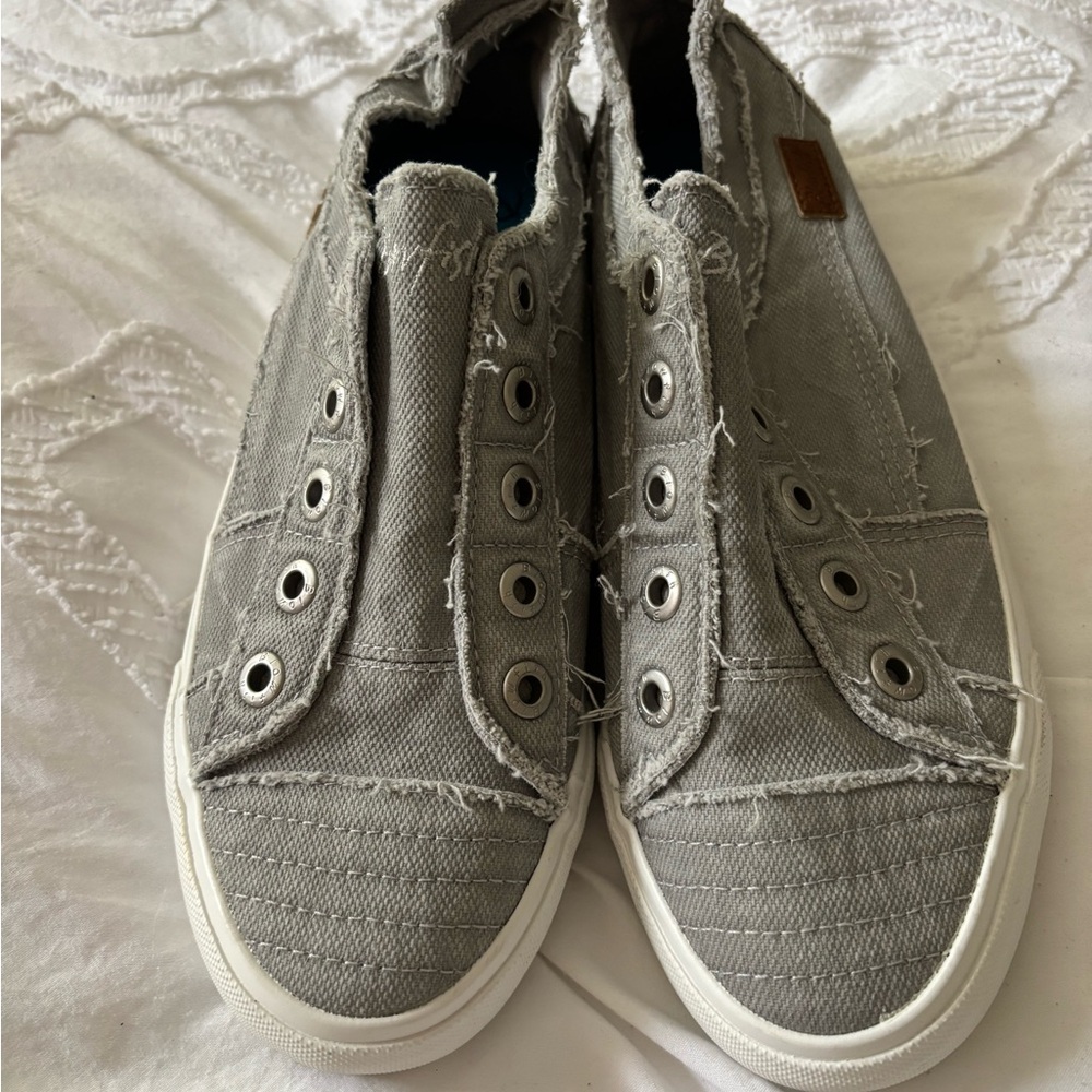 Women's Gray Slip-On Canvas Sneakers